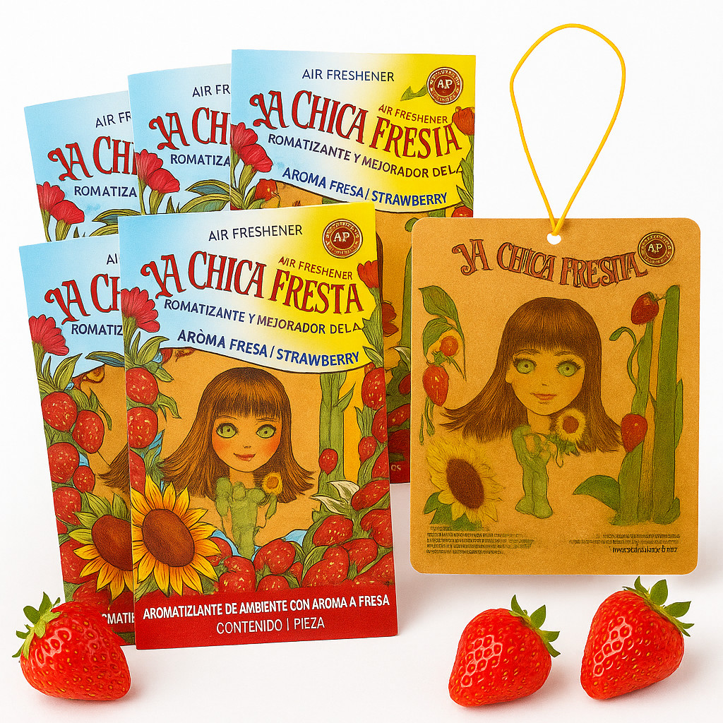 15 pack LA CHICA FRESA /Strawberry Car Air Freshener Aromatizante Mexico