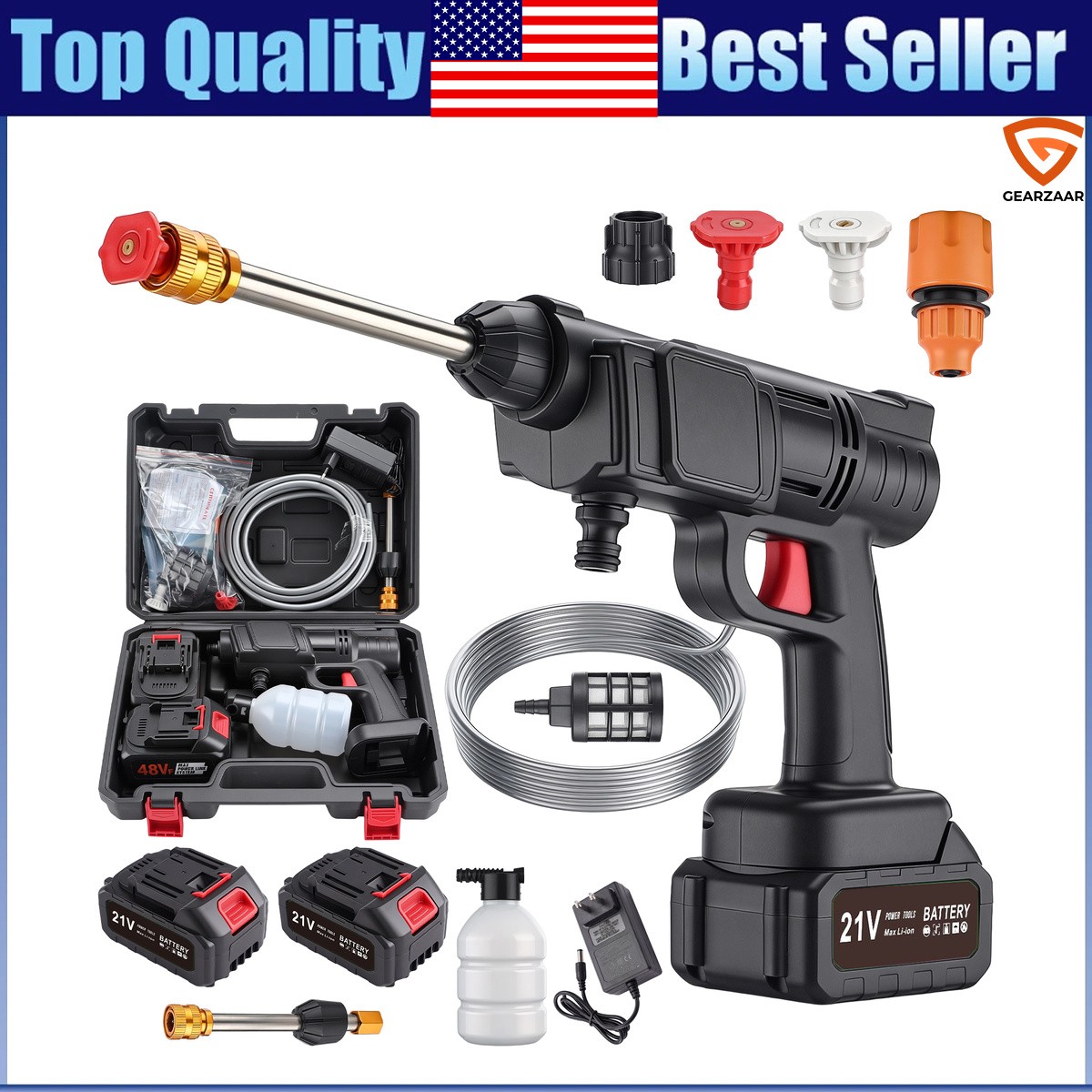 High Pressure Car Washer Cleaner For balconies decks US Cordless Portable 70 dB