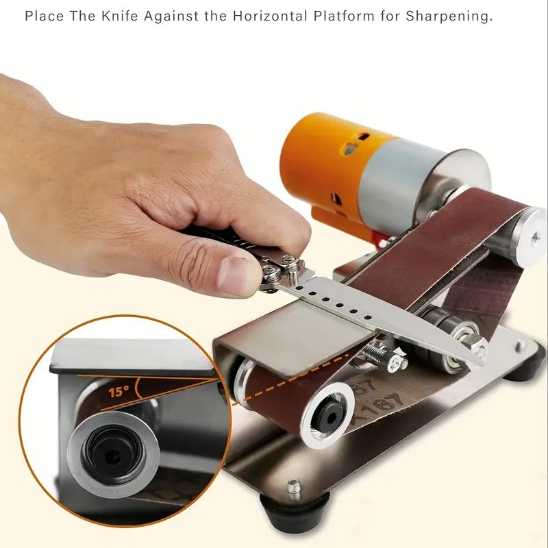 Electric 3-in-1 Mini Belt Sander Grinder Polisher Combo with 7 Speeds Adjustment