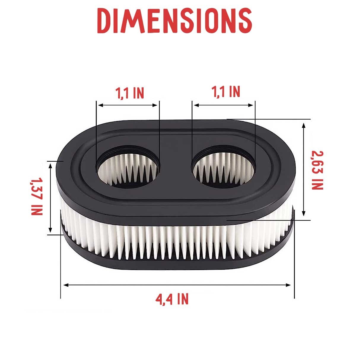 Set of 2 Air Filter 593260 798452 Suitable for 550E 550EX 500EX 625EX 675EXI 725