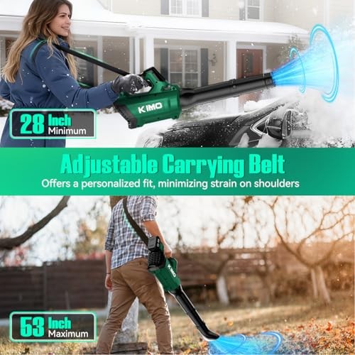 Cordless Leaf Blower with Battery and Charger, 750CFM Black and Light Green