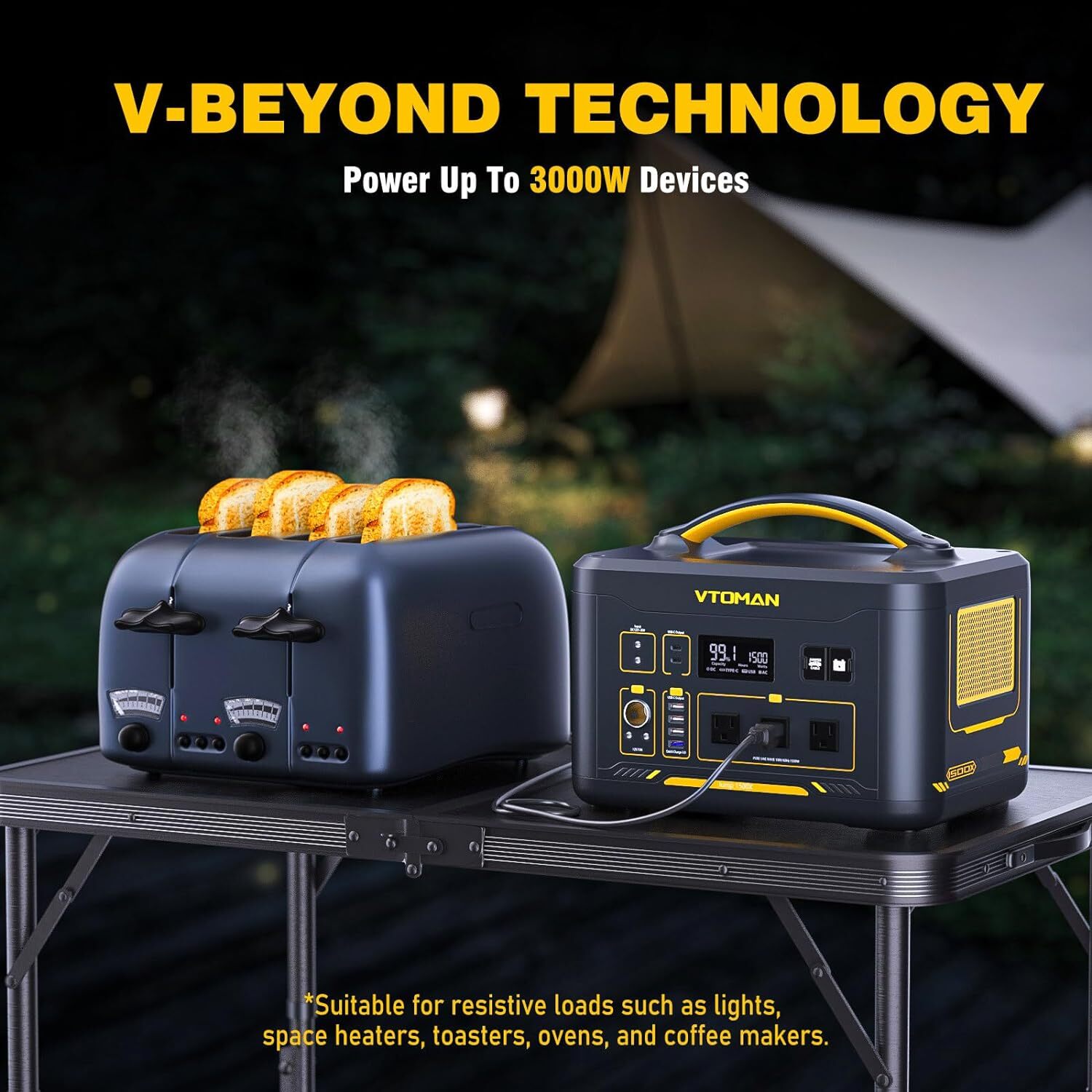 VTOMAN Jump 1500X Portable Power Station 1500W (3000W Peak), 828Wh LiFePO4 (LFP)
