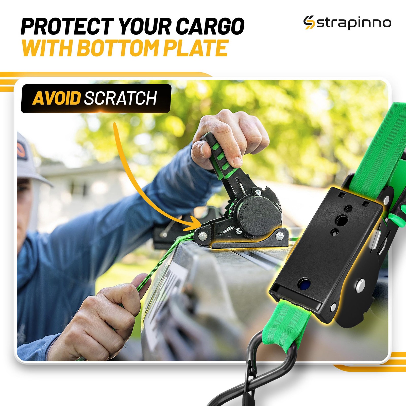 Retractable Ratchet Straps 1 in X 10 Ft 1,500LBS Break Strength – 500 Lbs
