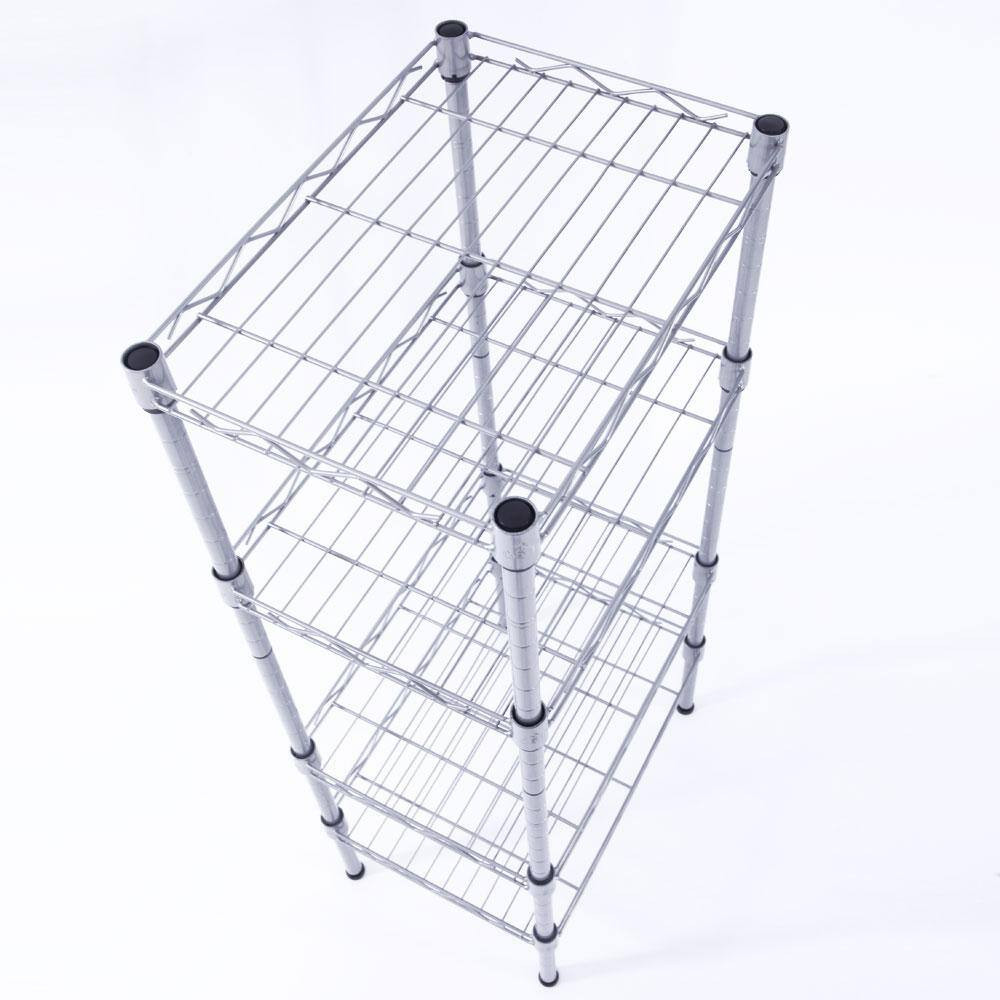 Silver 4-Tier Heavy Duty Steel Freestanding Garage Storage Shelving Unit (9.84 I