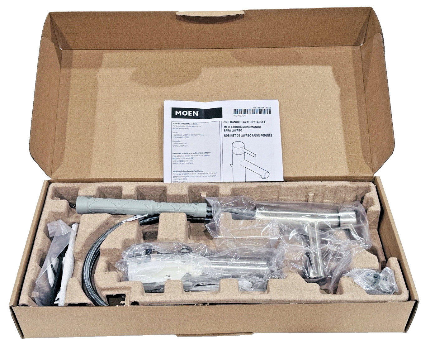 Moen Align Brushed Nickel 1 Handle Modern Bathroom Faucet/Drain Assembly 6190BN
