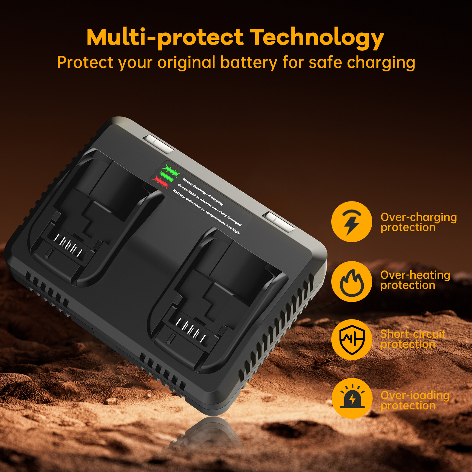 For Dewalt 20V 20 Volt Max Lithium Ion Battery Charger DCB203 DCB206-2 DCB208-2
