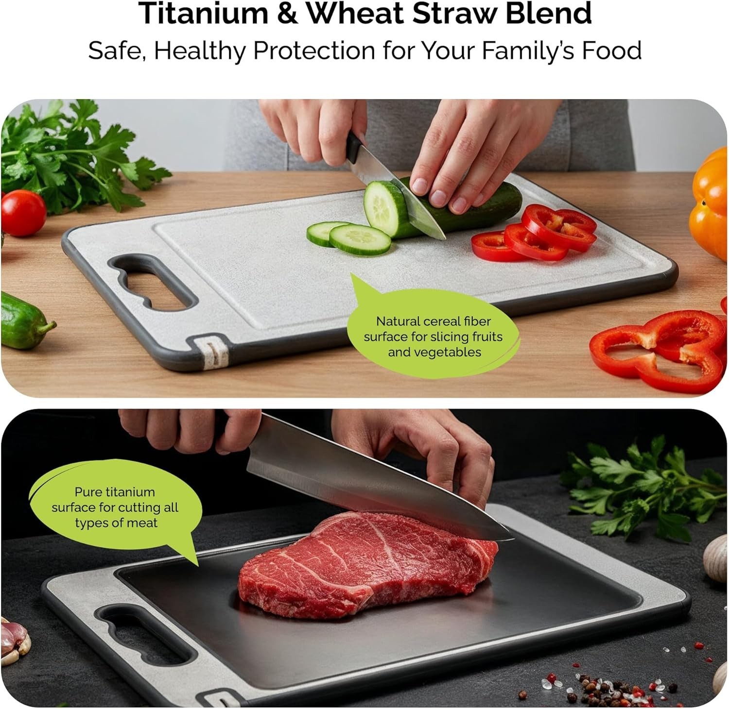 Titanium Cutting Board New Upgrade 100% Pure Boards for Kitchen