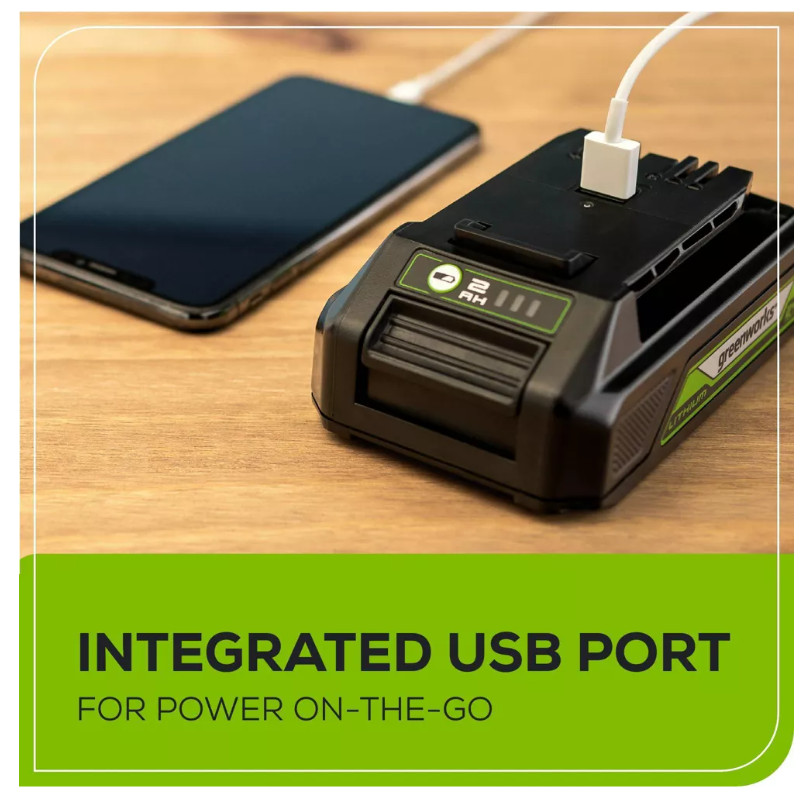 Genuine/OEM/Original Greenworks POWERALL 24V 4.0Ah Battery USB Port – New Sealed