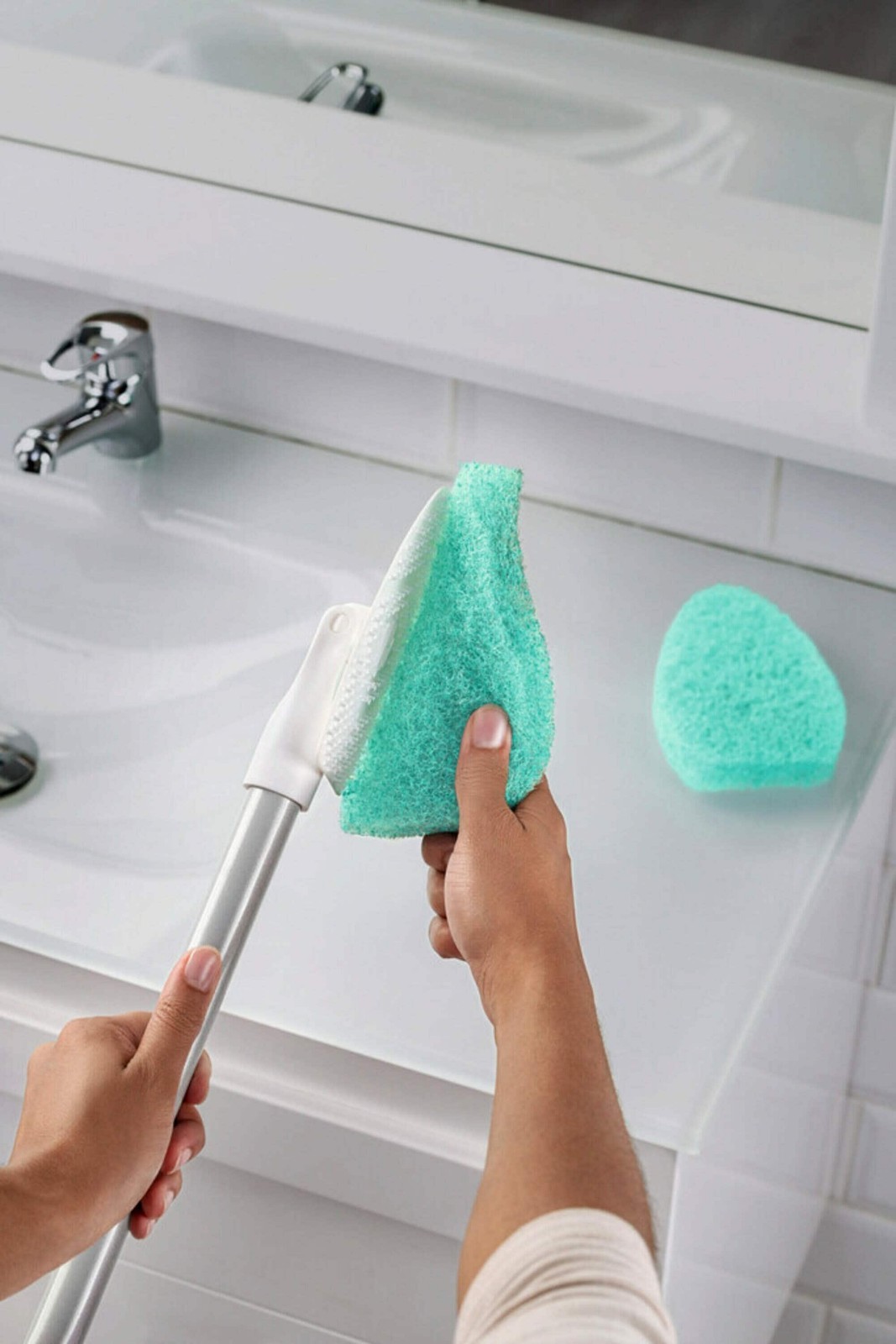Scotch-Brite Shower Scrubber Poly Fiber Stiff Tile Grout Brush Tub Bathroom New