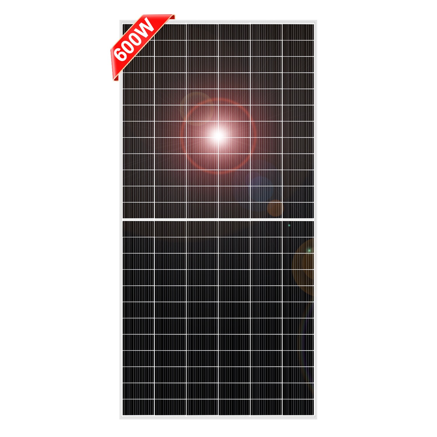 DOKIO 600W N-Type Bifacial Rigid Solar Panel for off-grid emergency backup power