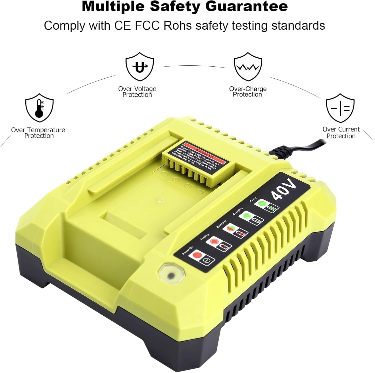 Rapid Charger For Ryobi OP408VNM 40V Lithium Battery OP406VNM OP40602 OP401 Fast