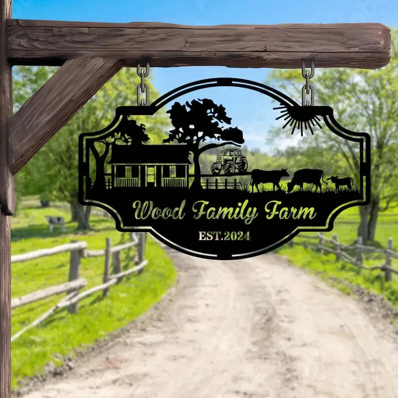 Personalized Horse Farm Metal Sign Custom Ranch Monogram Wall Art Barn Decor