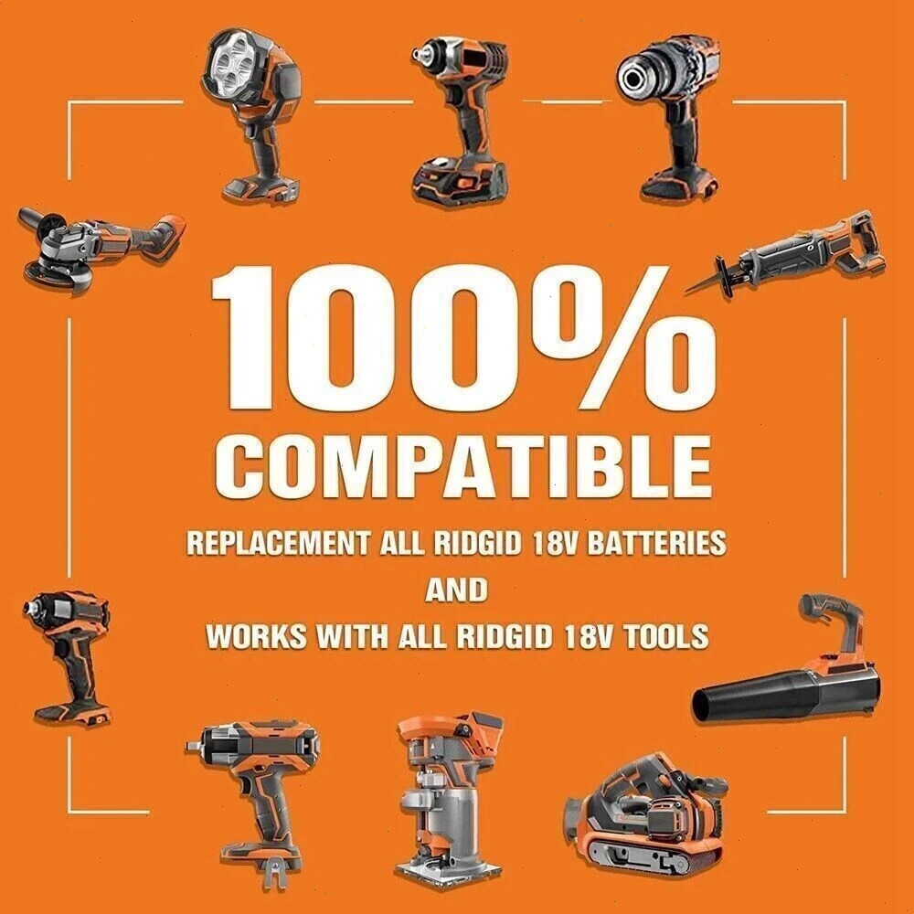 2PACK For Ridgid 18V R840085 8.0Ah Lithium-ion Battery OR Charger 18Volt R840087