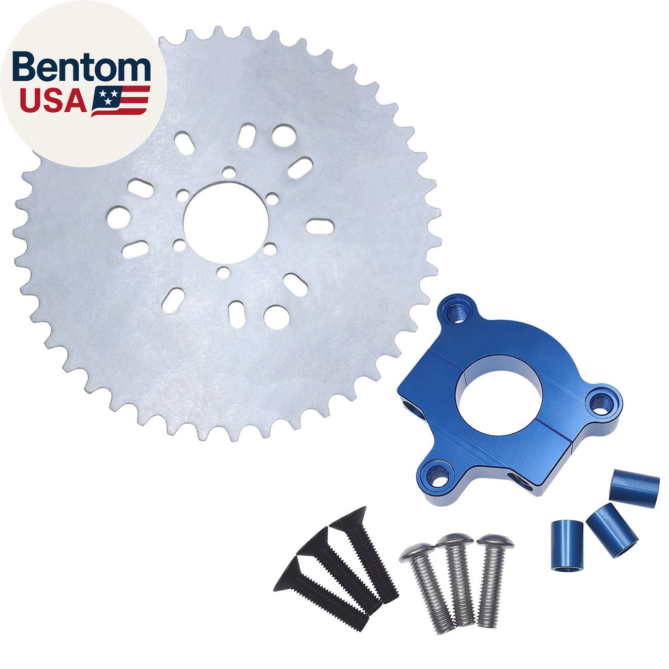 44T Sprocket 1.5In Blue CNC Adapter for 415 Chain Motorized Bicycle 50Cc 60Cc 80