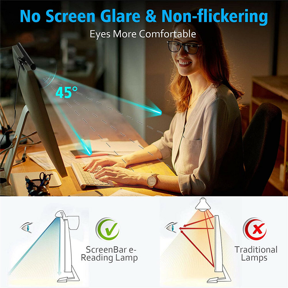 Dimmable LED Screen Bar Light USB Computer Monitor Eye-Caring Reading Desk Lamp