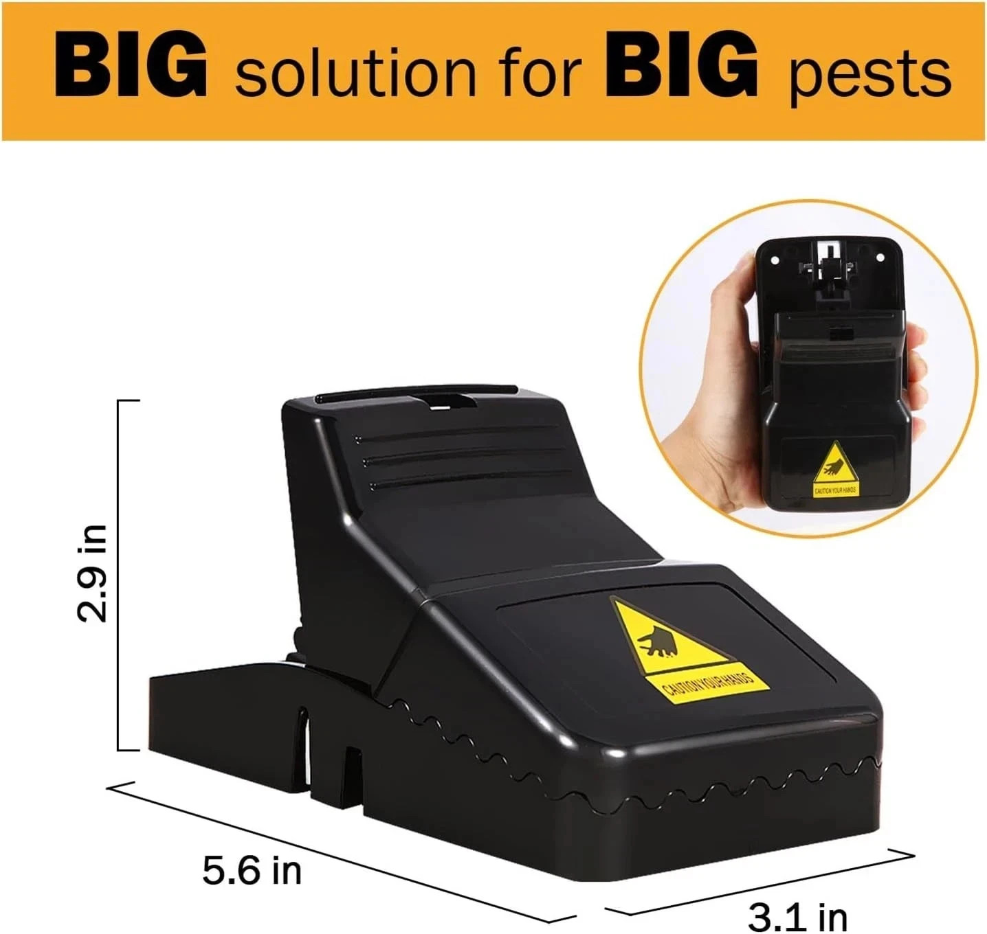6 Pack Large Mouse Traps Killer Reusable Snap Trap for Rat Mice Gophers Chipmunk