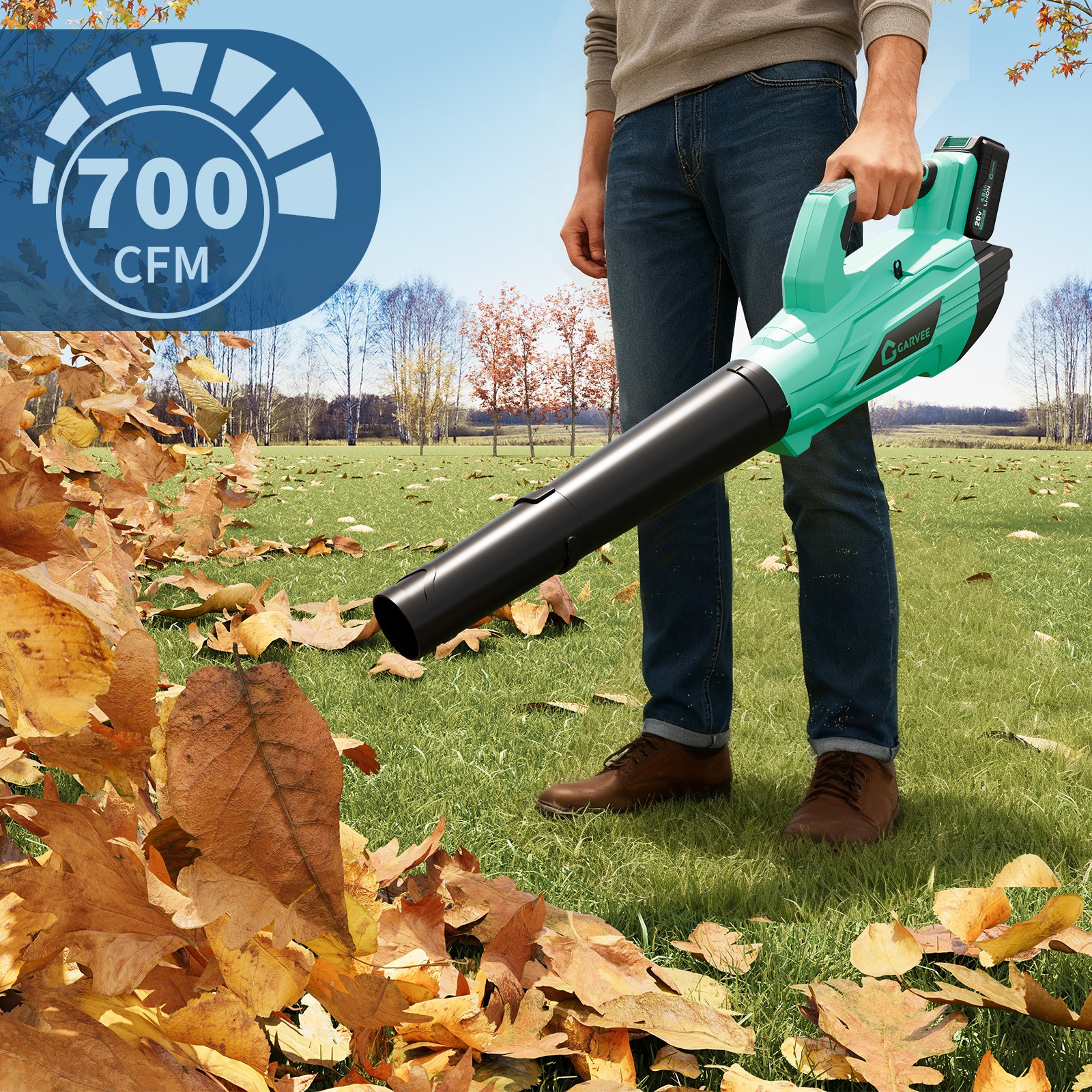 750CFM 250MPH Cordless Leaf Blower Brushless 20V 4.0Ah Battery Lightweight Lawn