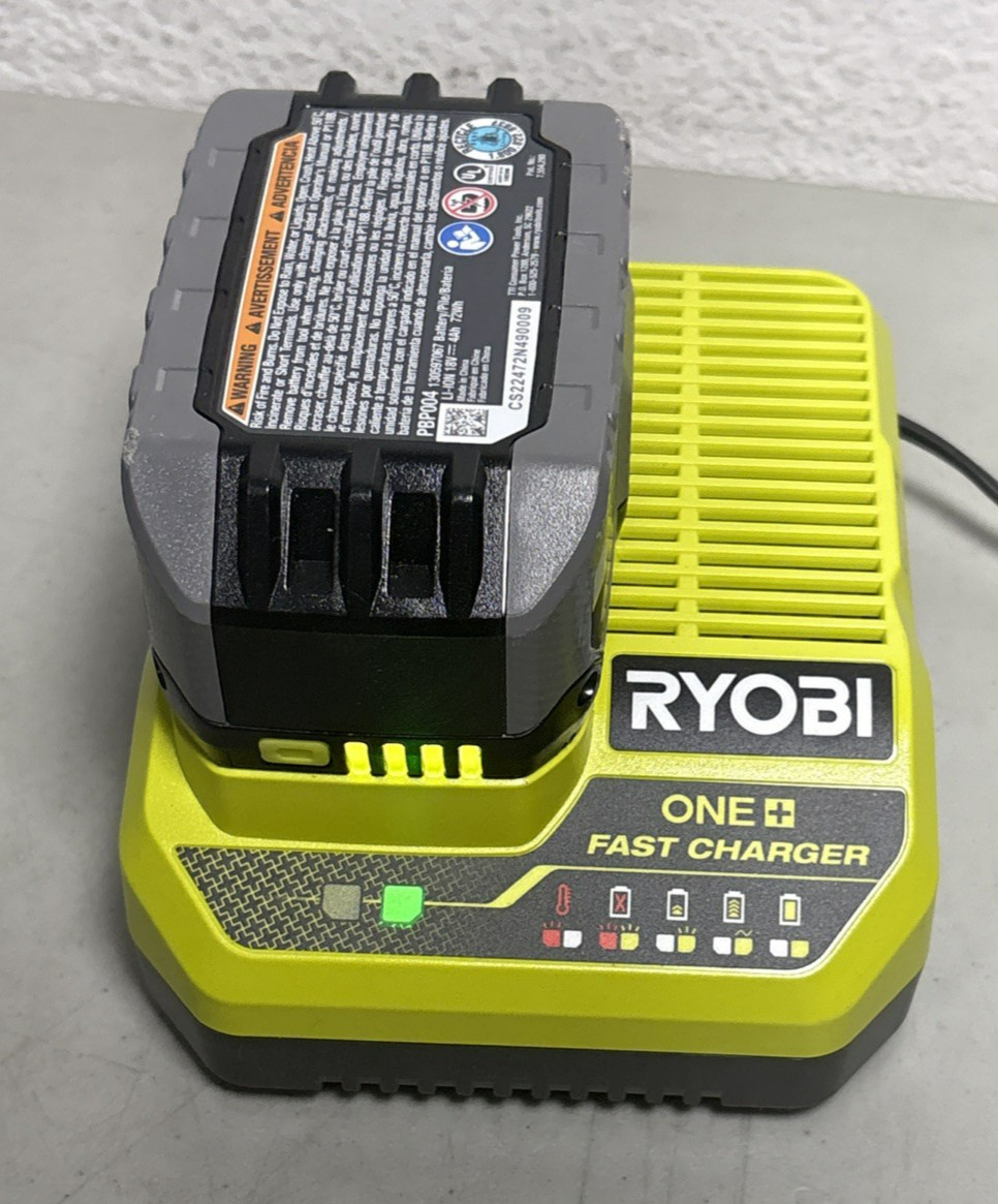Genuine Ryobi PBP004 4.0 Ah 18V Lithium High Perf. Battery w/PCG004 Fast Charger