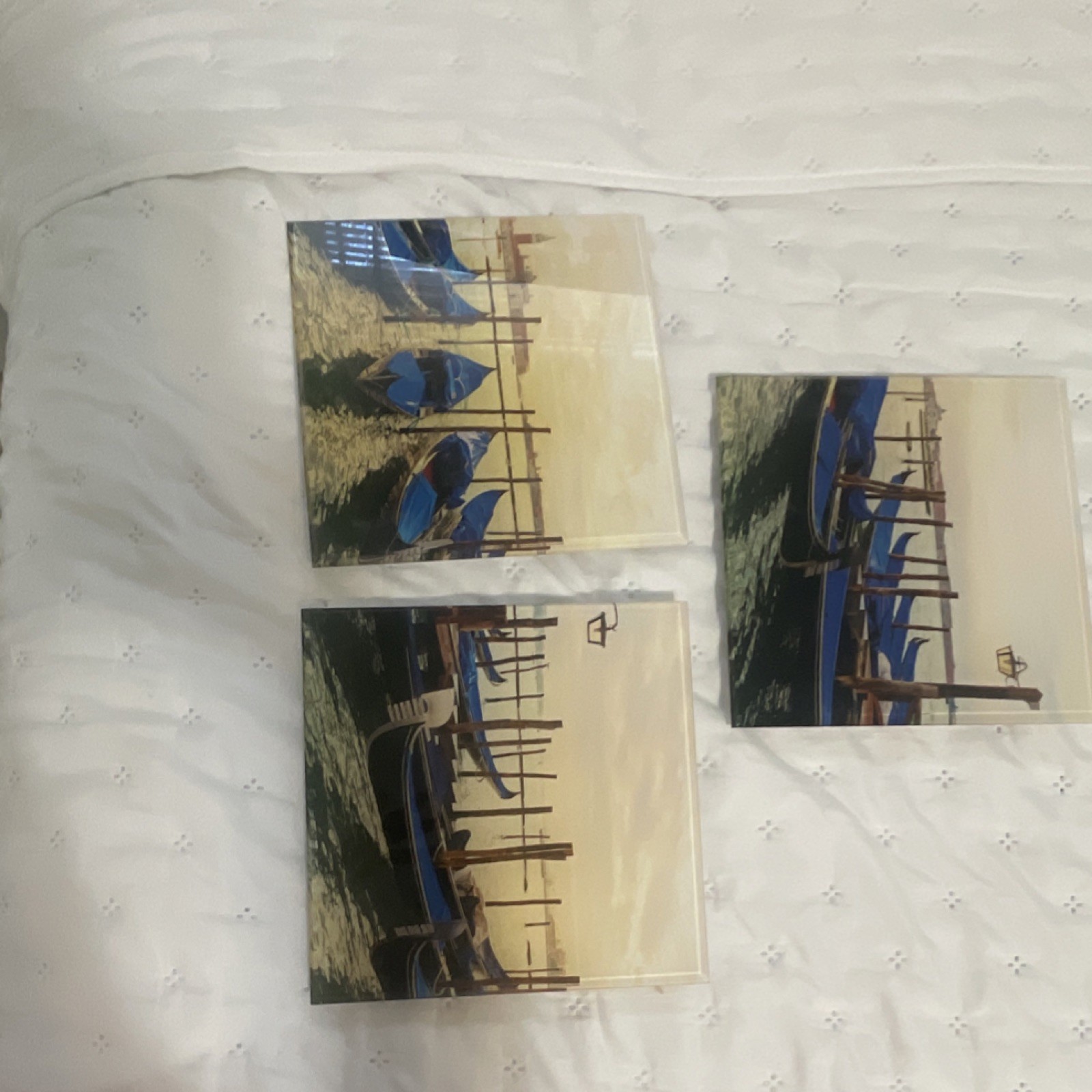 Set of 3 Square White Deep Wood Picture Frames Modern Less Than 10 x 10 in