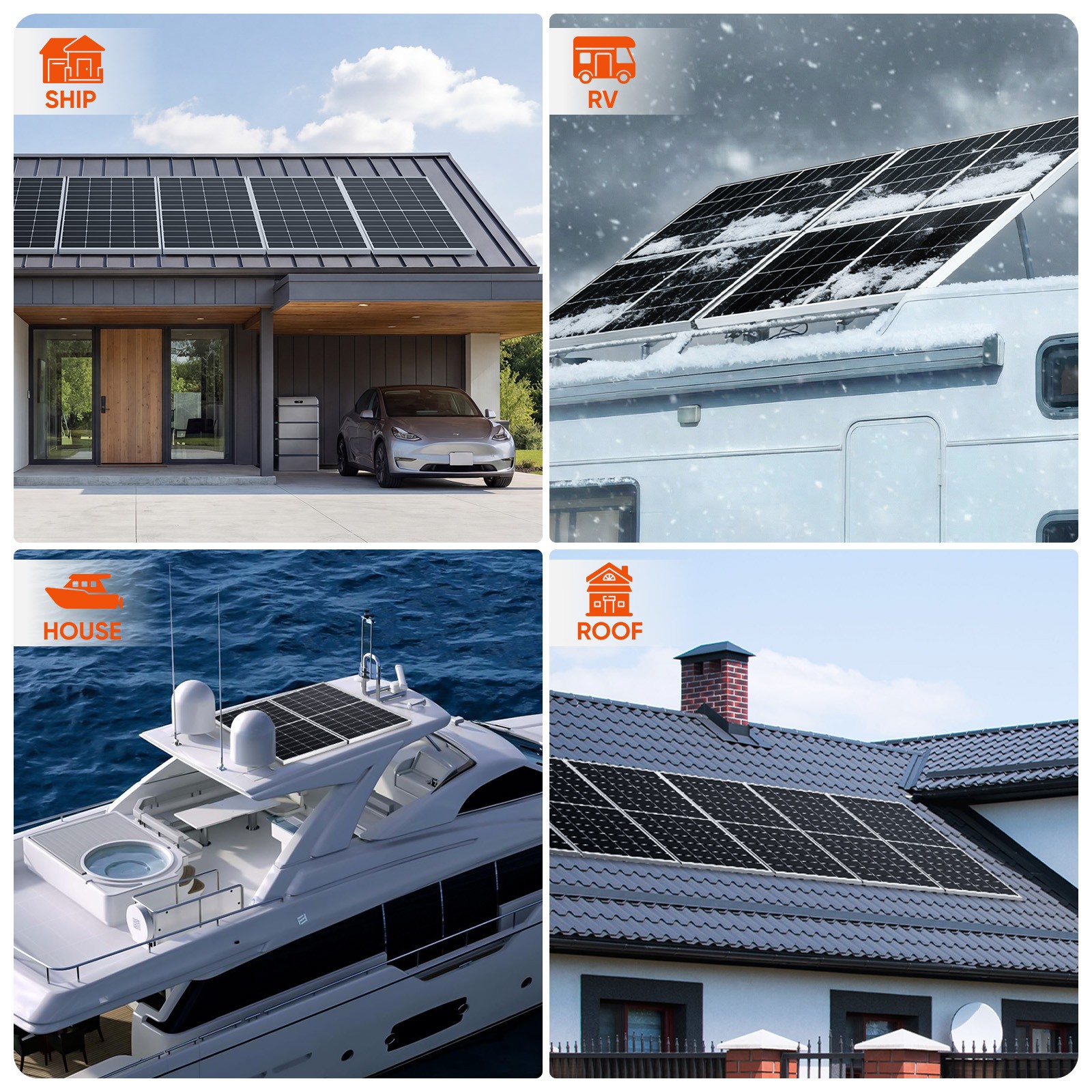 300W Watt Monocrystalline Solar Panel 12V Charging RV Camping Home Off-Grid Boat
