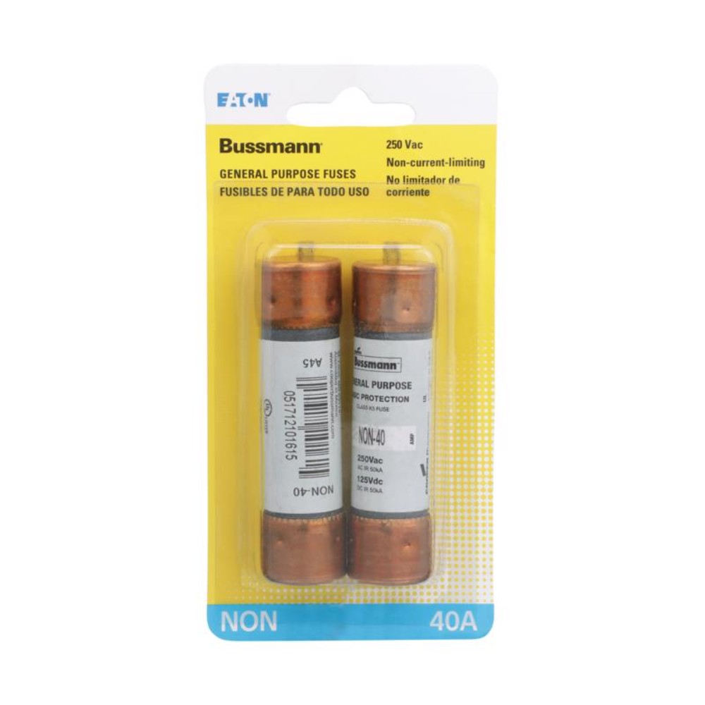 Bussmann BP/NON-40 40A 240V Fast Acting Cartridge Fuse (Pack of 5)