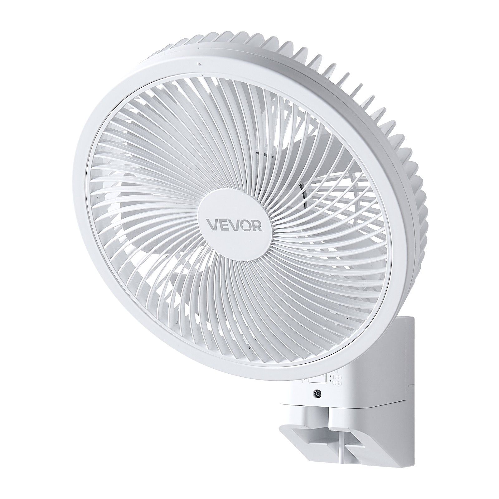 VEVOR 8.5 in Wall Mount Fan Oscillating with Remote Control 4 Speeds Timer Home