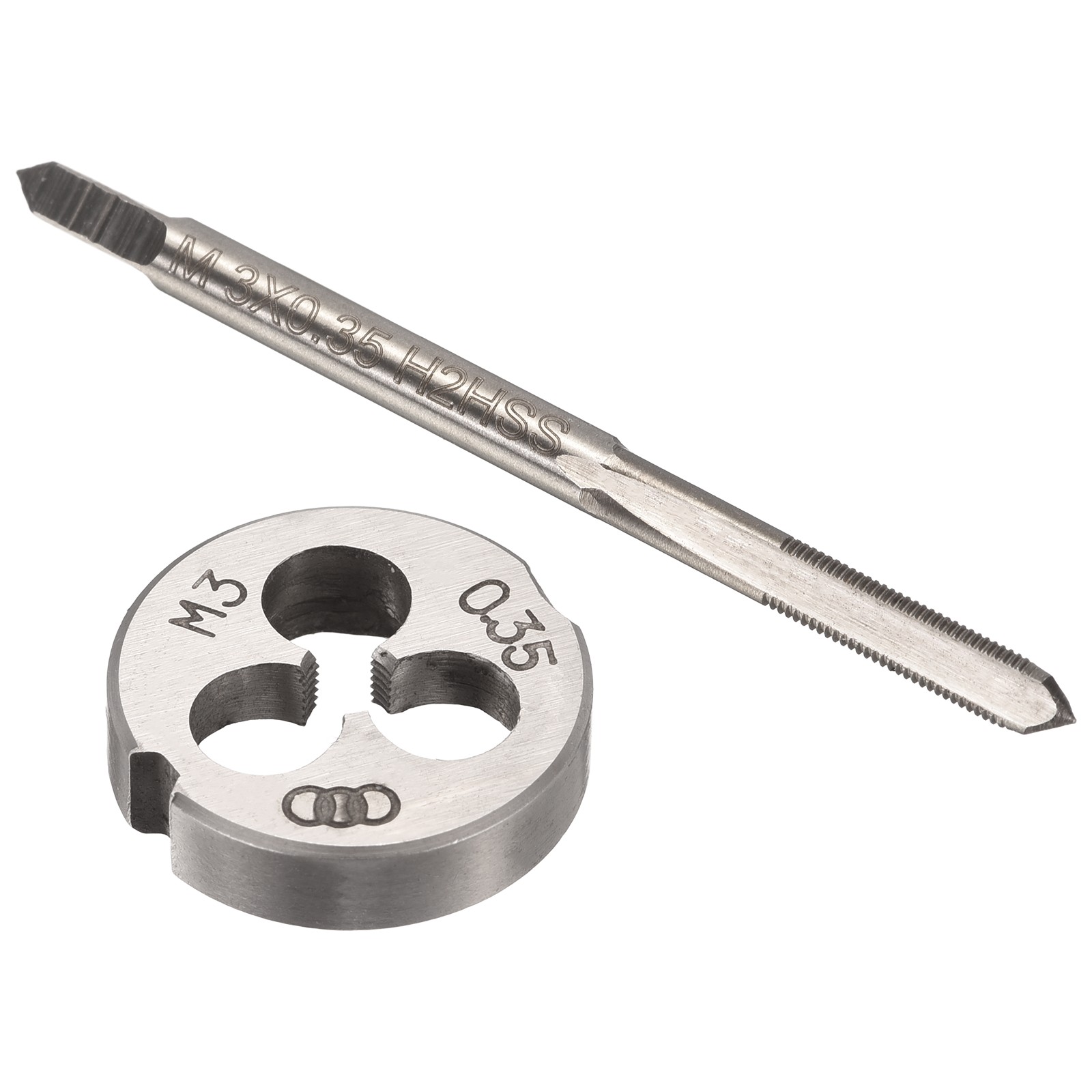 M3 x 0.35 Tap and Die Set M3 x 0.35 Machine Thread Tap and Round Die