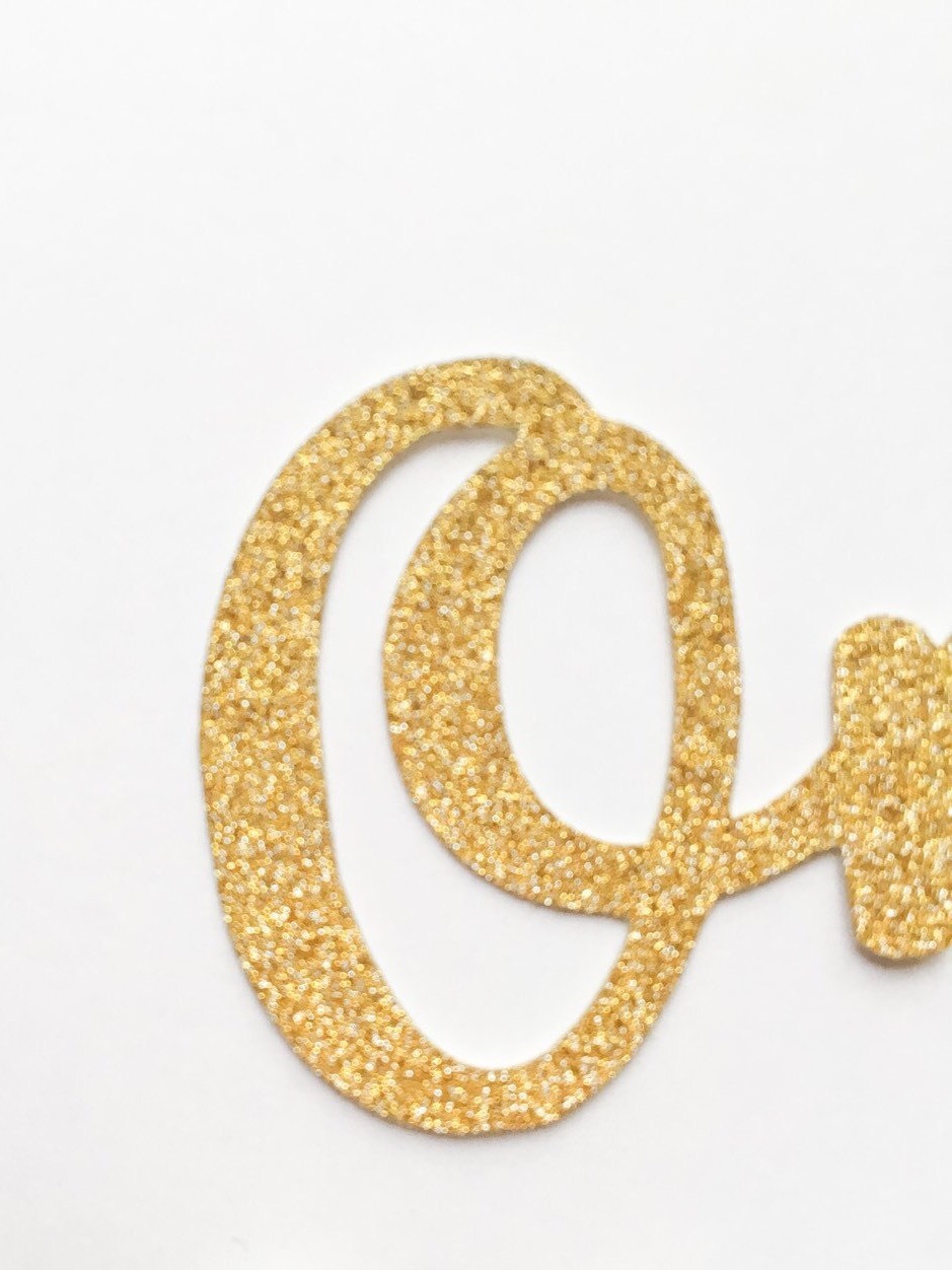 1 Pc ONE Script Fonts Silver Gold Glitter Birthday Cake Topper