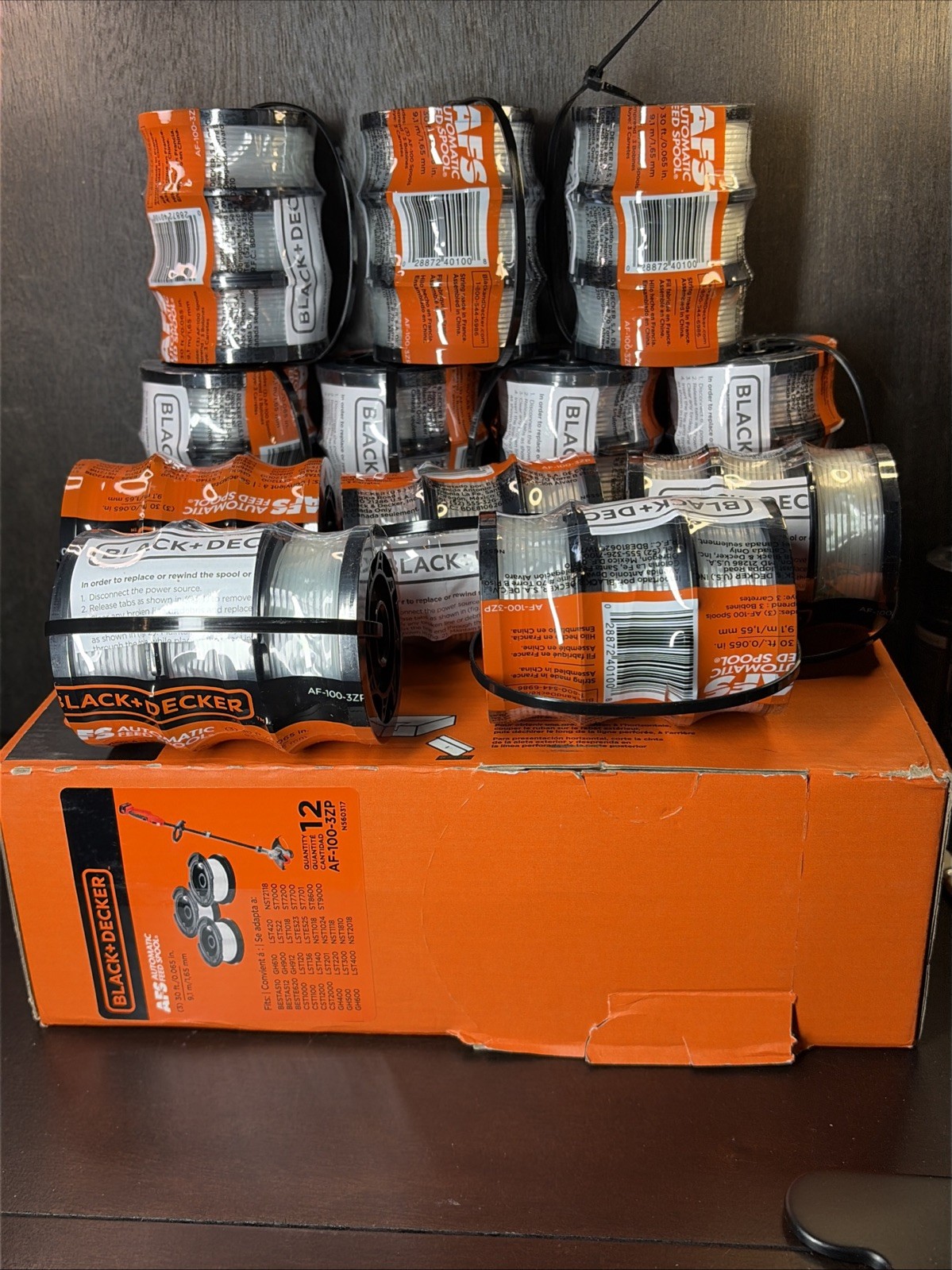 Black & Decker 12 Pack Of Genuine OEM Spools For AFS String Trimmers AF-100-3ZP