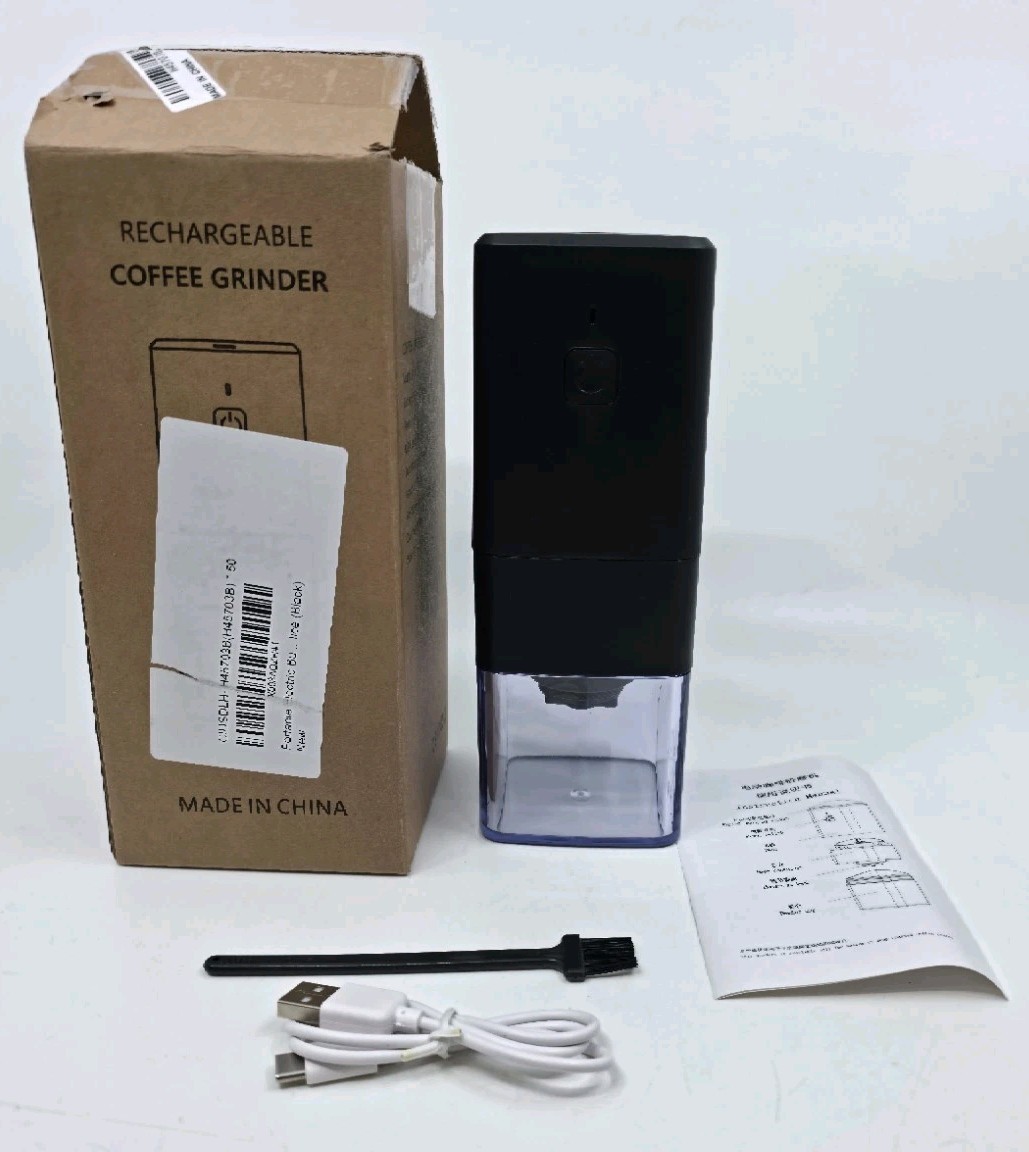 Portable Electric Burr Coffee Grinder USB Rechargeable 1300mAh Ceramic Mill