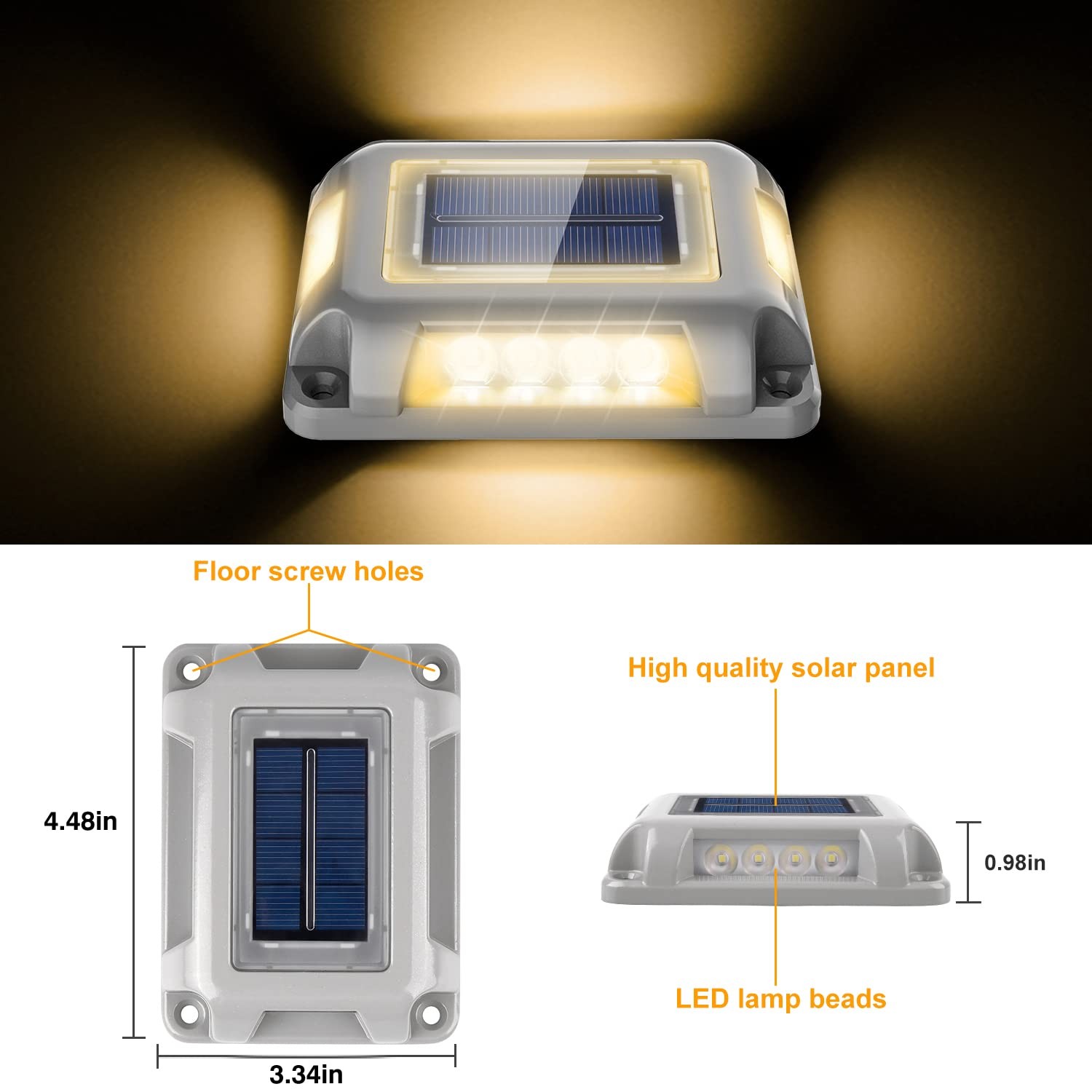 T-Sun Solar Dock Lights Solar Driveway Lights Outdoor 12 Pack Led Ground