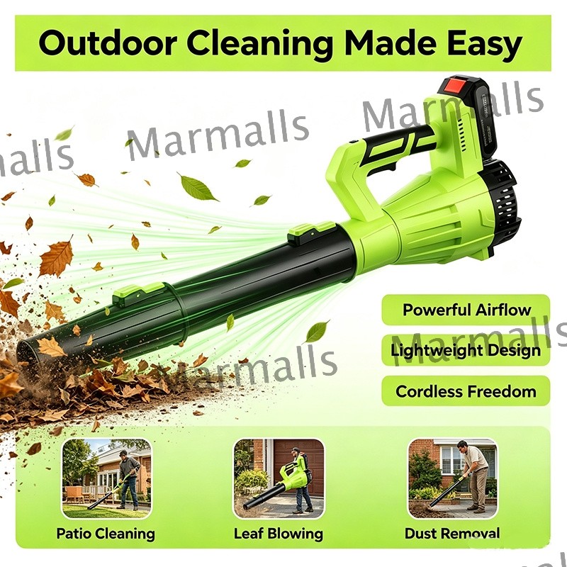 New Cordless Leaf Blower 650CFM/280MPH & 6 Speed Levels Electric w/2 Batteries