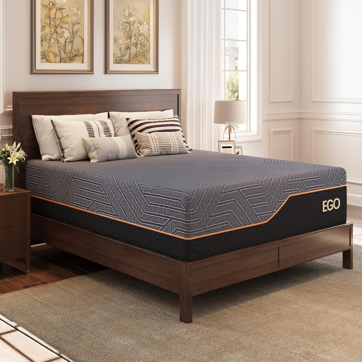 EGOHOME 14″ King Copper Gel Memory Foam Mattress – Pain Relief & CertiPUR-US