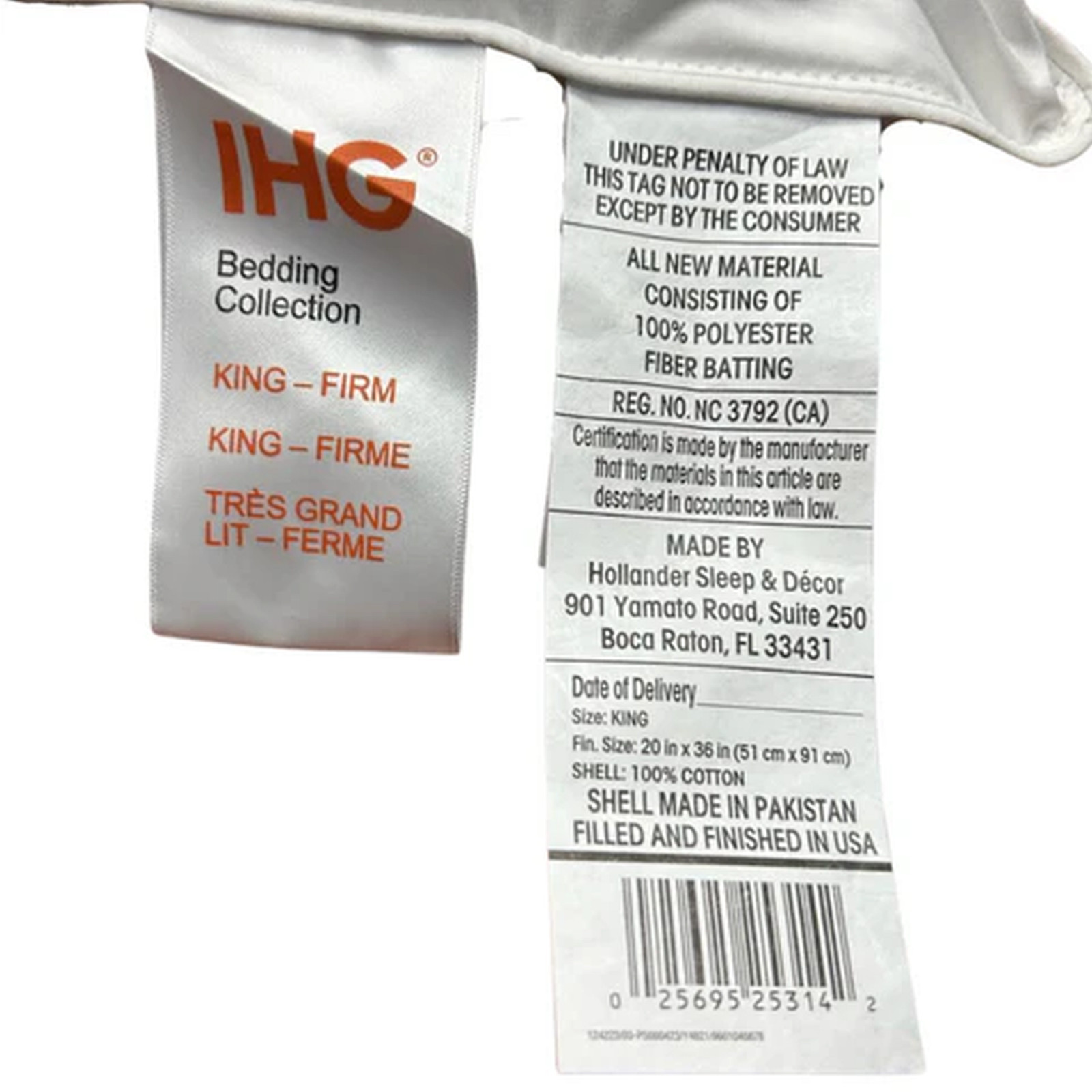 IHG Loves To Be Washed (4) KING FIRM Pillow – Featured at IHG Hotels Free Sheets