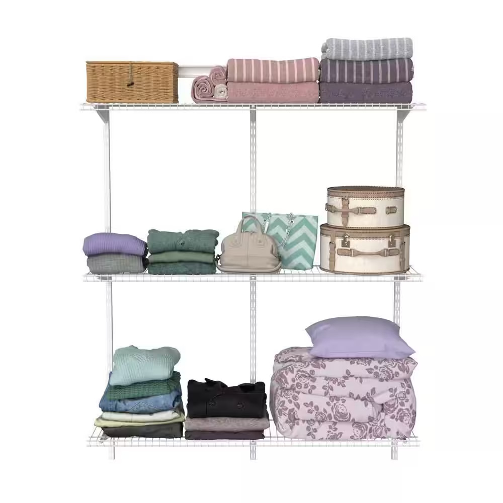 Shelf Track 60 In. X 1 In. White Standard Contractor Pack (6-Pieces)