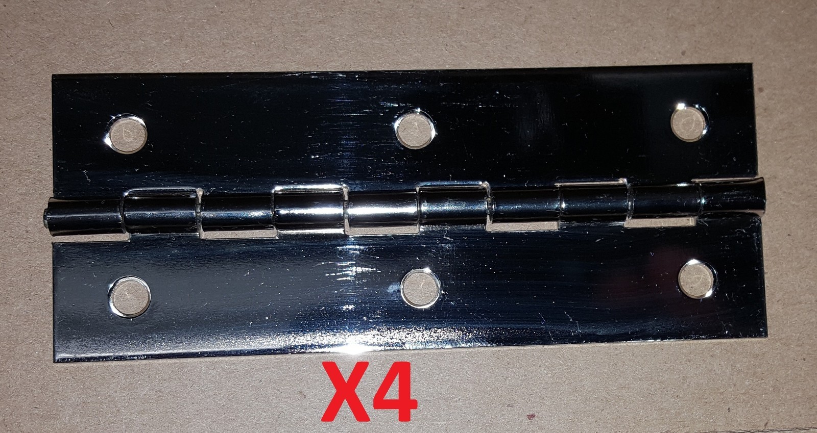 4 pc .062 Nickel Plated Piano Hinge 5 X 2 HOLES Cabinet/Door/Furniture/Craft/DIY