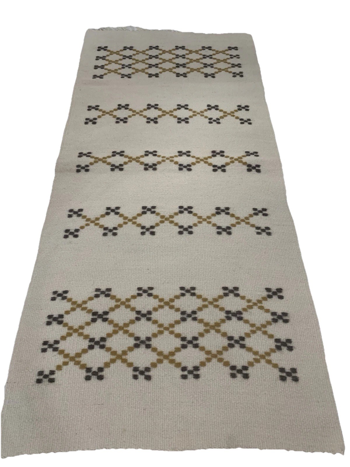 Vintage Beautiful Hand Woven Swedish Scandinavian Wool Weaving 36 x 16”