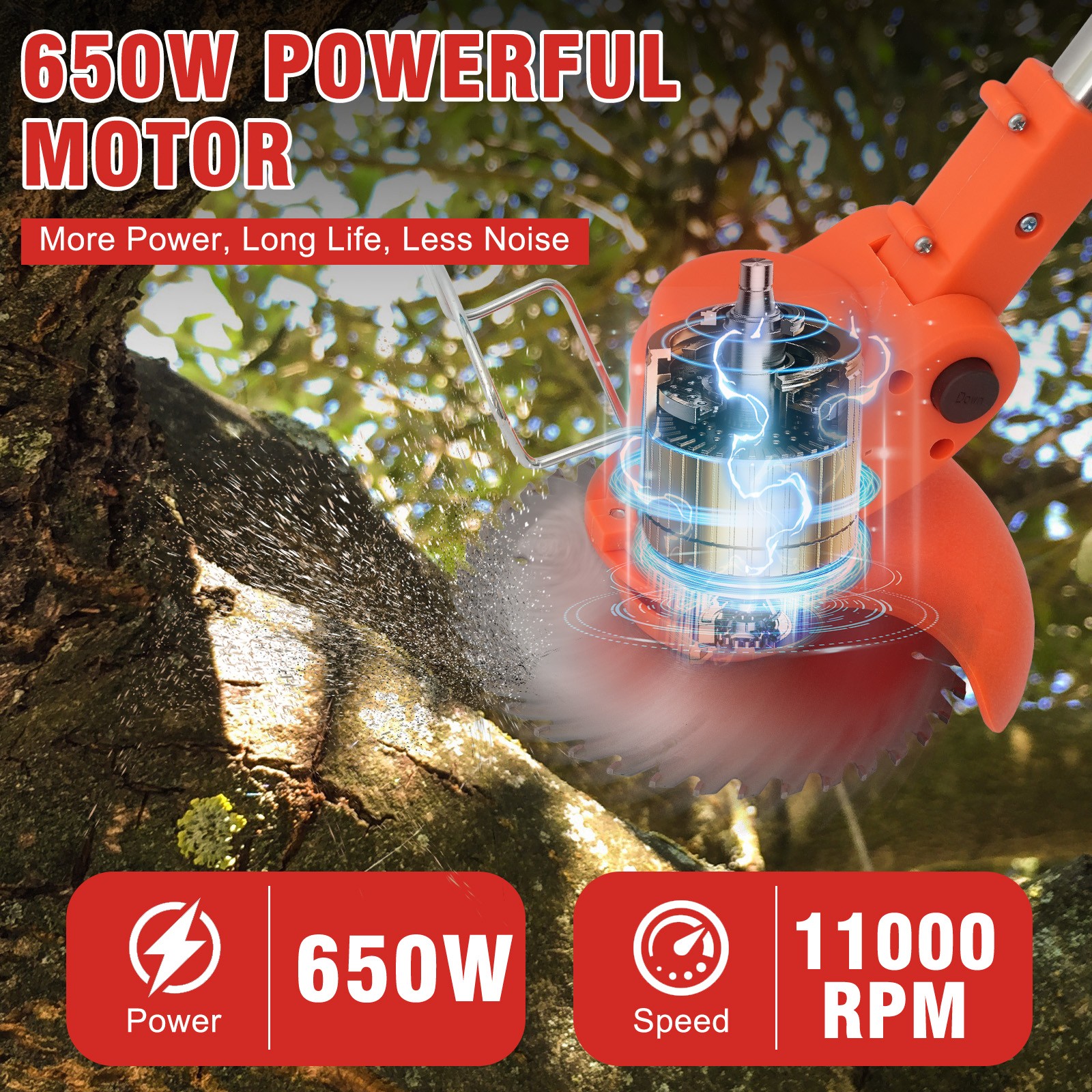 Cordless Electric Weed Lawn Eater Edger Yard Grass String Trimmer Cutter mower