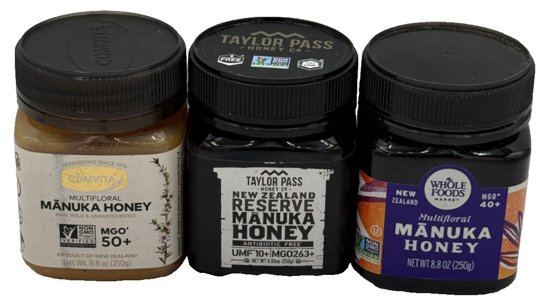Comvita/ Taylor Pass/ Whole Foods Manuka Honey Set of 3 *Details in Description
