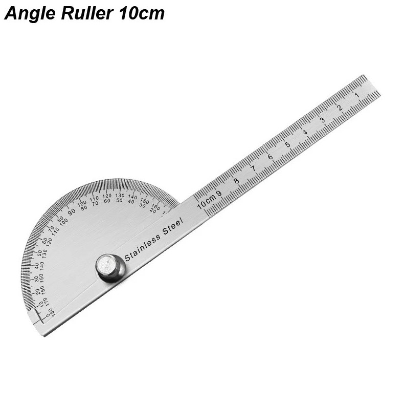 1pc Stainless Steel Angle Meter Protractor Ruler 180° Gauge Tool – NEW