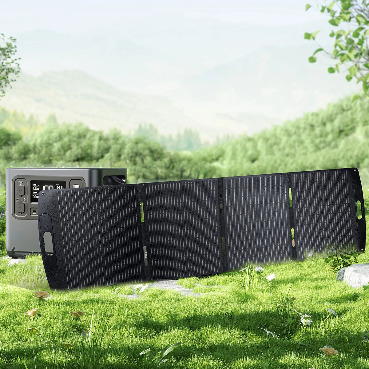 200W Solar Panel Blanket Portable Solar Suitcase Foldable for Power Station RV
