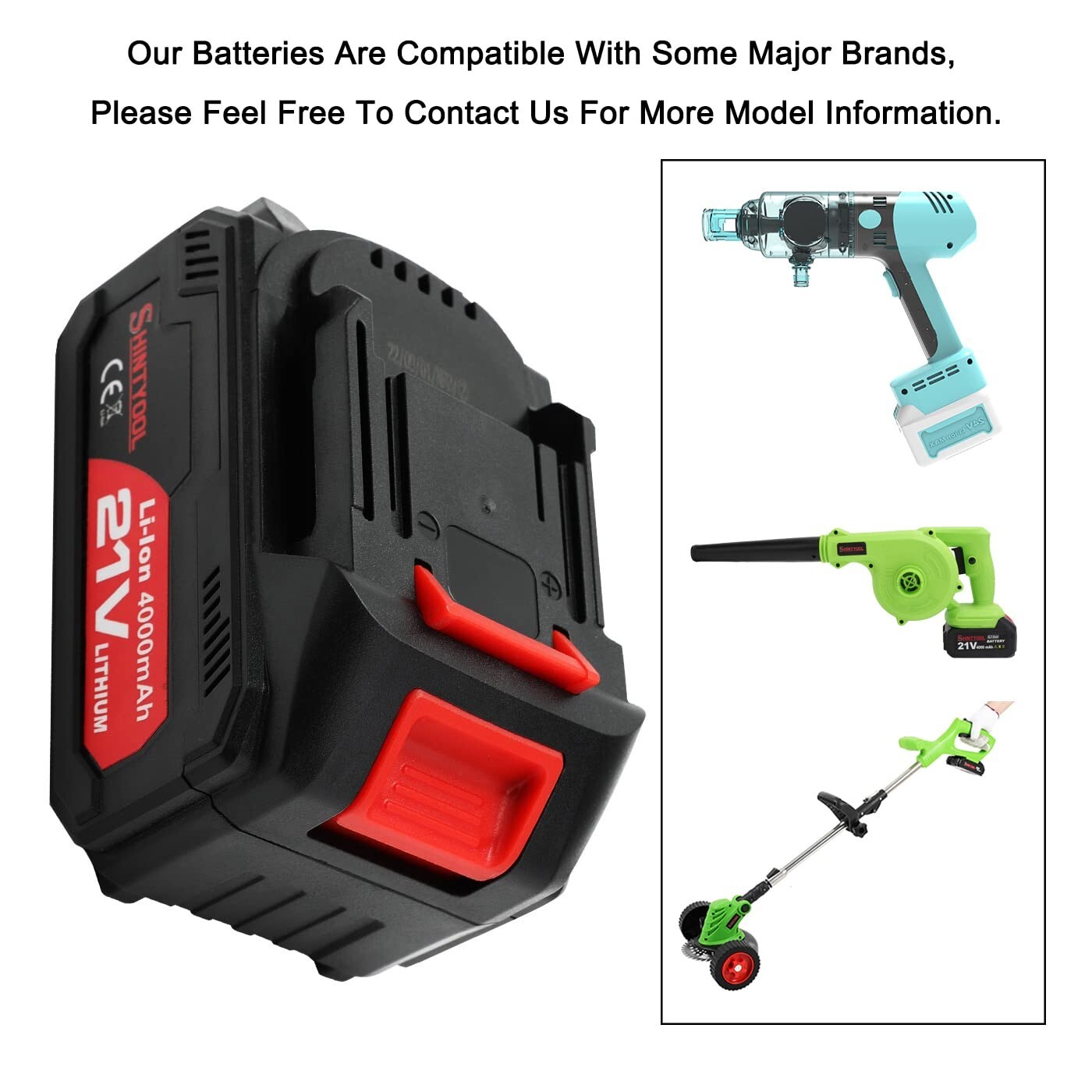21V Lithium Battery – 4.0 Ah Battery with Charger Adapter Led Indicator