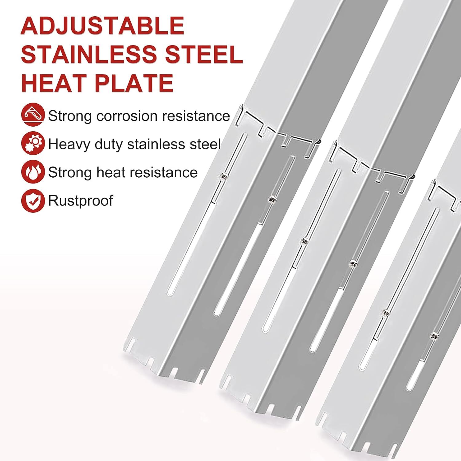 Universal Adjustable Grill Heat Plates/Heat Tents/Heat Deflectors, 4 Pack