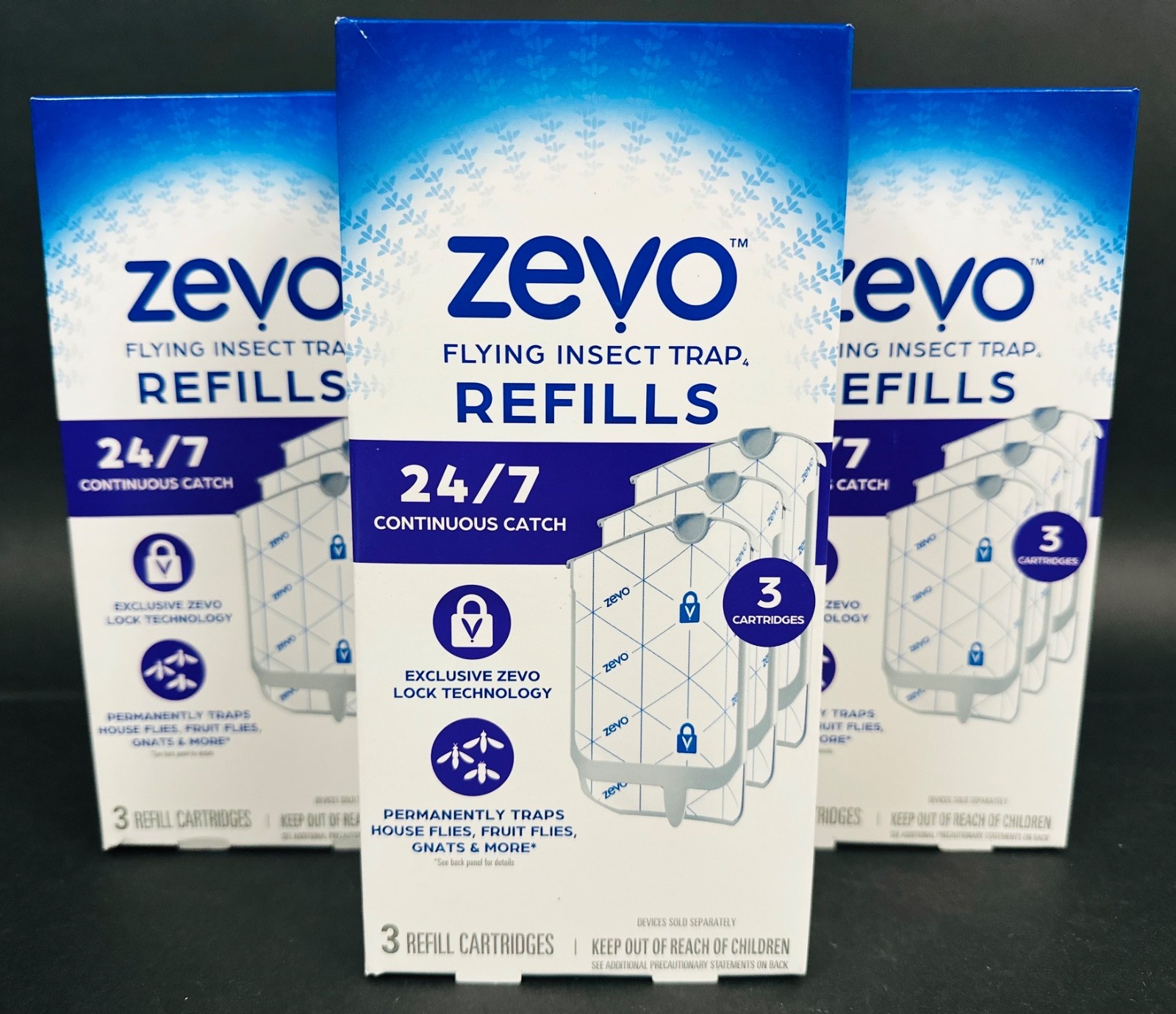 Zevo Flying Insect Trap Starter Kit – 1 Plug-In Device + 9 Refill Cartridges