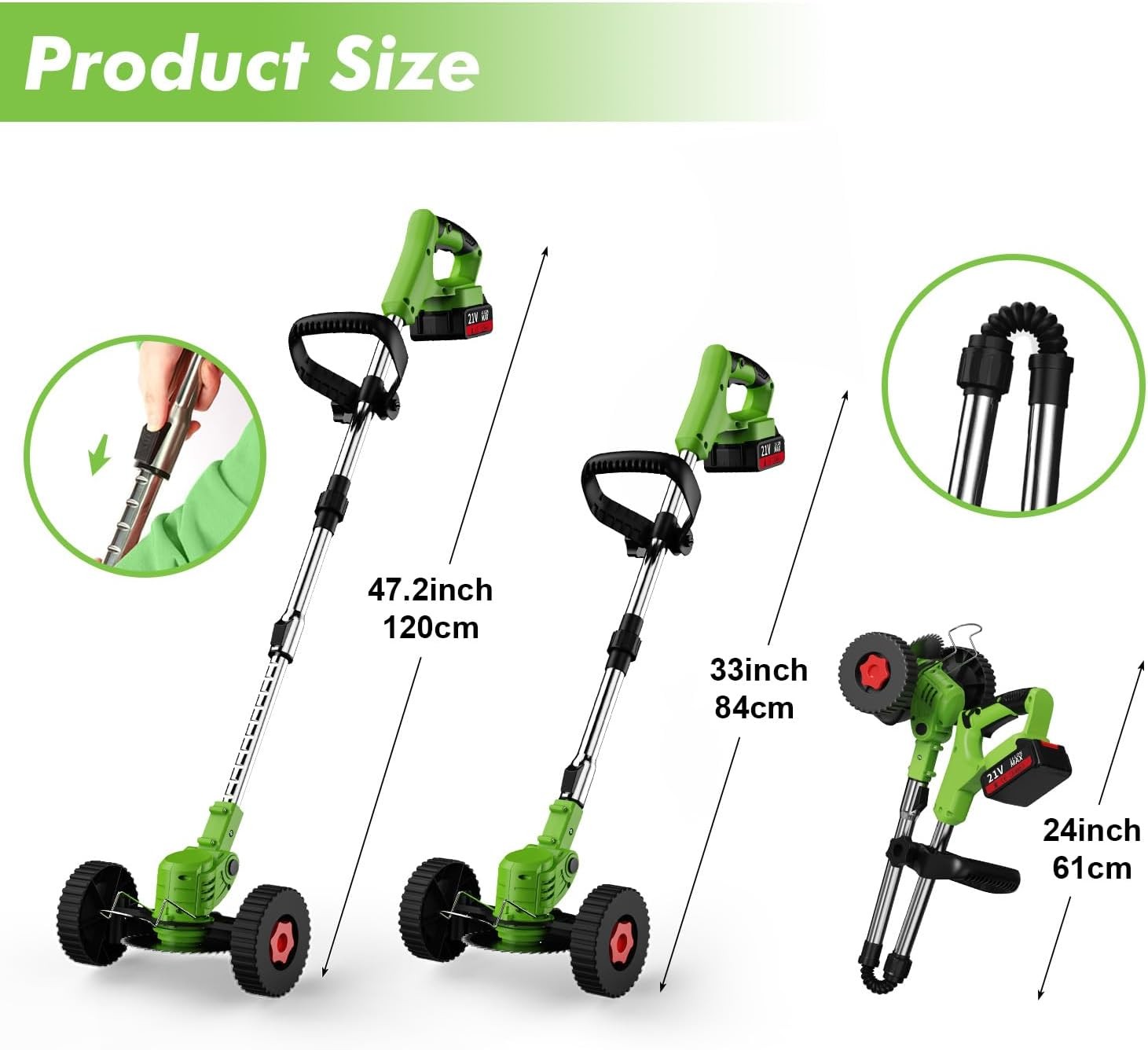 Electric Cordless Grass String Trimmer Lawn Edger Weed Wacker Cutter 2 Batteries
