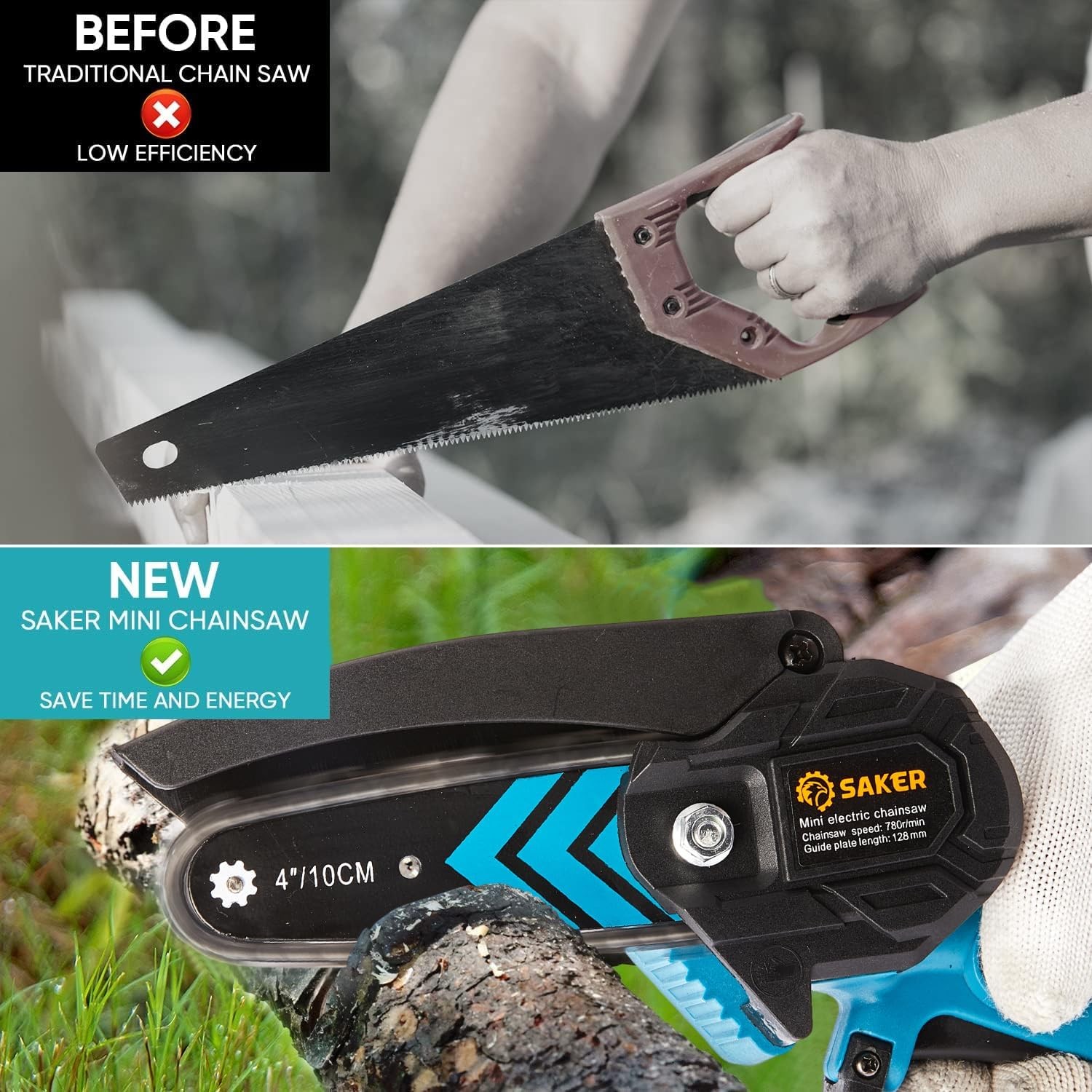Mini Chainsaw Portable Electric Chainsaws Cordless Handheld Chain Saw Pruning