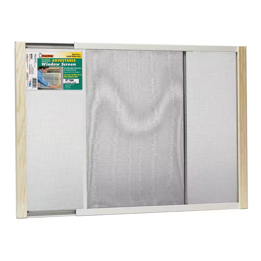 21 – 37 In. W X 18 In. H Clear Wood Frame Adjustable Window Screen
