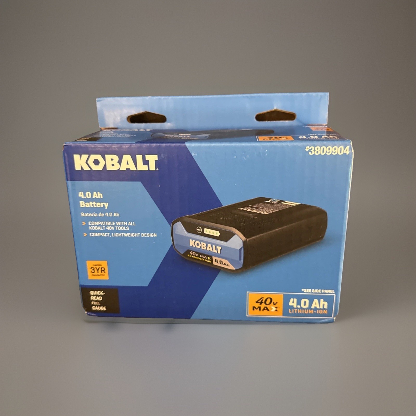 New Kobalt 4.0 AH Battery Lithium-Ion 3809904