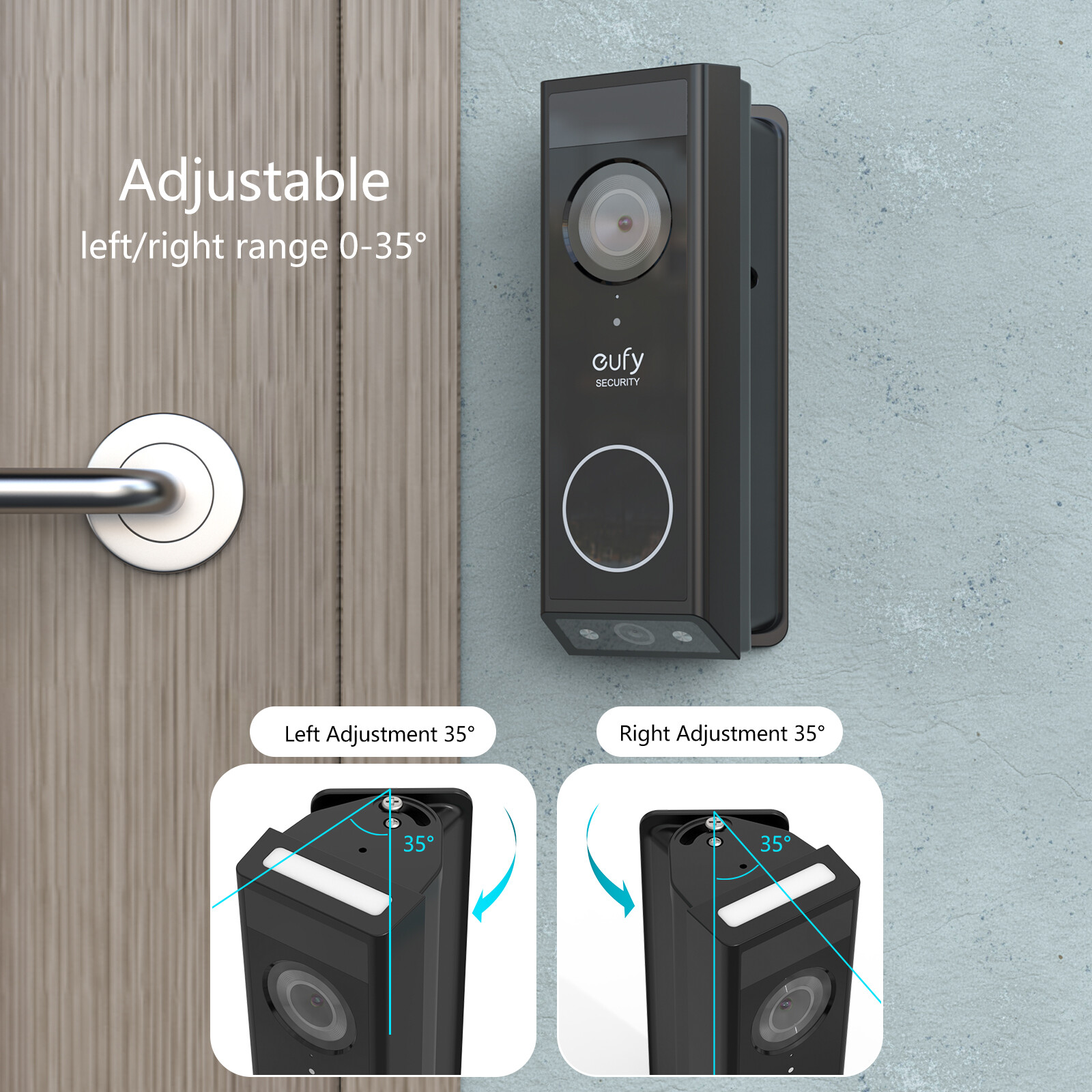 0-35° Stepless Adjustment Doorbell Stable Base For Eufy Video Doorbell E340