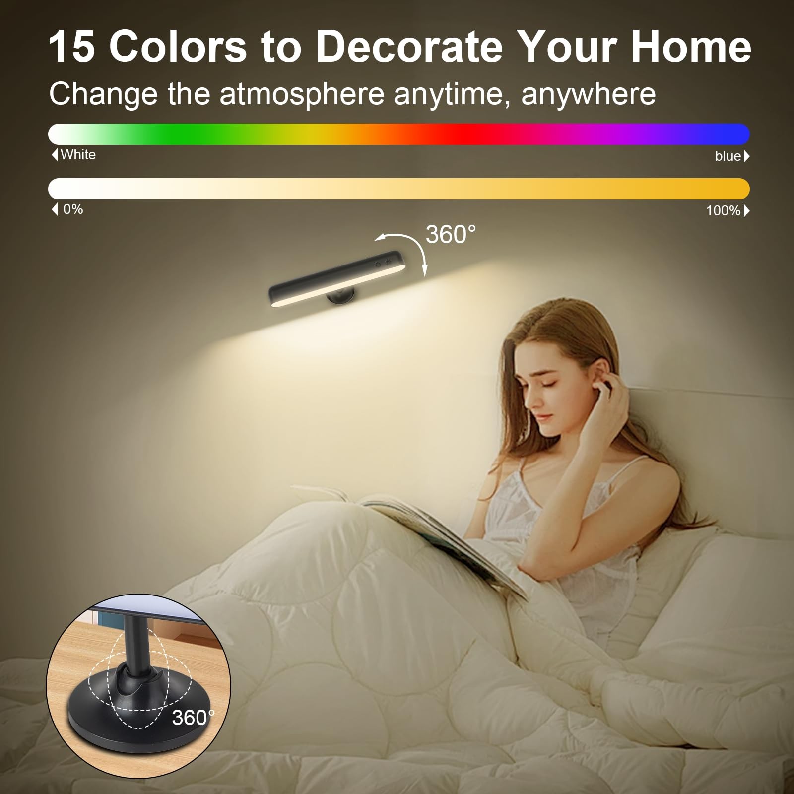 Battery Operated Wall Sconces Set of Two, 7500mAh Rechargeable LED Wall Light…